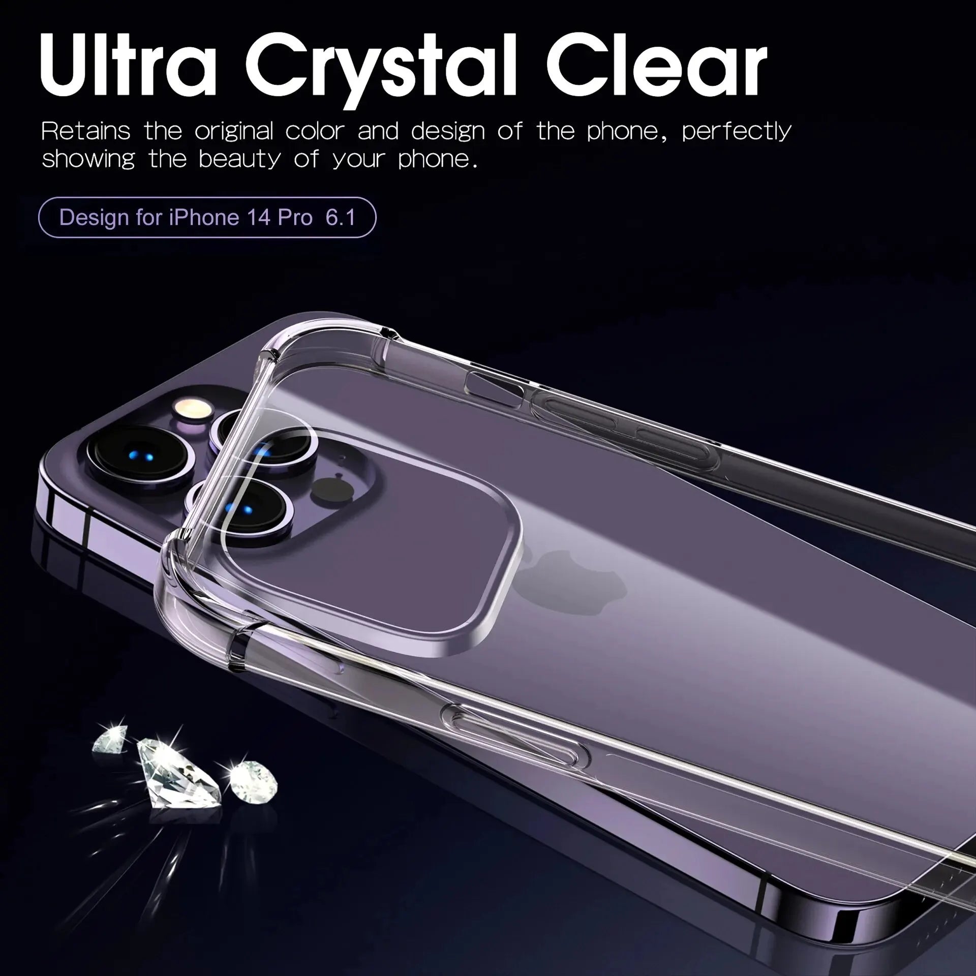 Funda de lujo transparente a prueba de golpes para iPhone 15, 14, 13, 12, 11 Pro Max, funda trasera transparente para iPhone 13, 12, 14 y 15 Plus